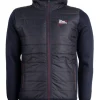 Giubbino imbottito con retro e maniche in maglia e soft shell con cappuccio e zip intera