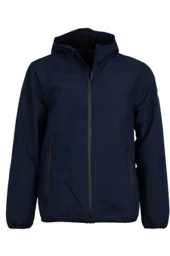 Giubbino softshell con cappuccio e doppia tasca