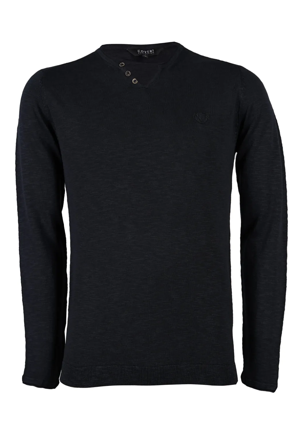Maglia sottile in cotone slub con scollo a v serafino