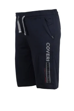 Pantaloncino sportivo in jersey con stampa e lacci in contrasto