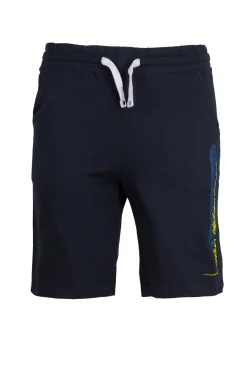 Pantaloncino sportivo in jersey con stampa e lacci in contrasto