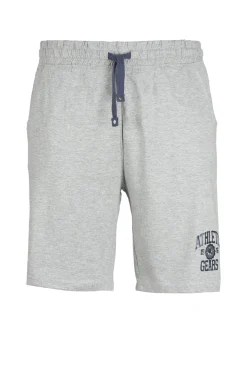 Pantaloncino sportivo in jersey con stampa e lacci in contrasto