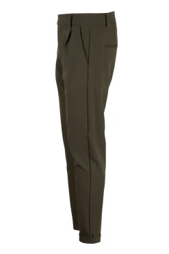 Pantalone loose fit con pence e tasca america in tessuto elasticizzato