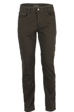 Pantaloni 5 tasche in twill foderati in pile