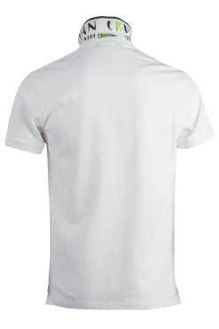 Polo in cotone piquet con stampa sul retro-collo