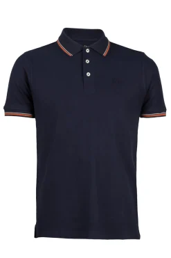 Polo in cotone piquet con bordi a contrasto
