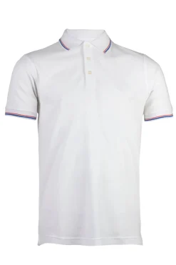 Polo in cotone piquet con bordi a contrasto