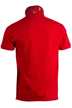 Polo in cotone piquet con stampa sul retro-collo