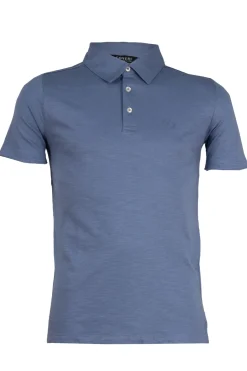 Polo in cotone slub con logo in rilievo sul cuore