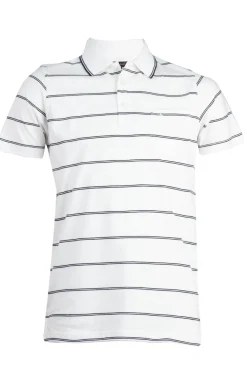 Polo in jersey a righe con taschino