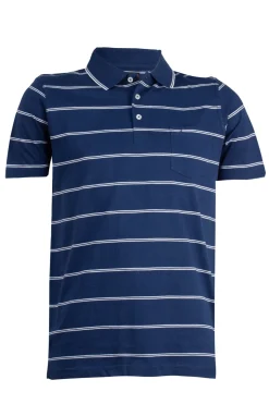 Polo in jersey a righe con taschino