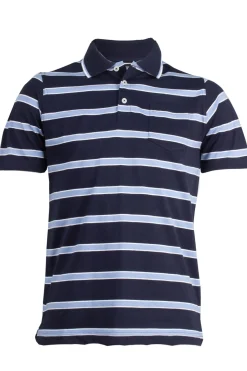 Polo in jersey a righe con taschino
