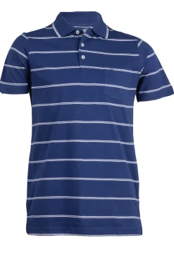 Polo in jersey a righe con taschino
