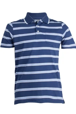 Polo in jersey a righe con taschino