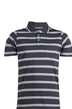 Polo in jersey a righe con taschino