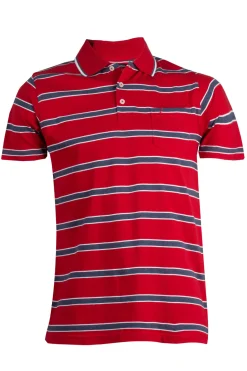 Polo in jersey a righe con taschino