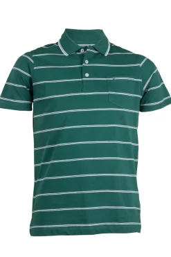Polo in jersey a righe con taschino