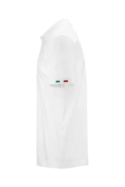 Polo Kappa manica corta con logo sul petto e ricamo bandiera sulla manica