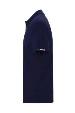 Polo Kappa manica corta con logo sul petto e ricamo bandiera sulla manica