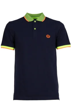 Polo manica corta con dettagli fluo