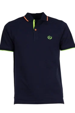 Polo manica corta con dettagli fluo