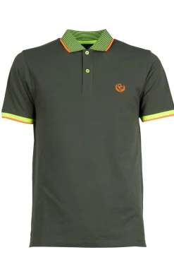 Polo manica corta con dettagli fluo
