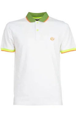 Polo manica corta con dettagli fluo
