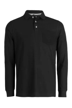 Polo manica lunga in tinta unita