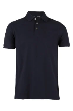 Polo tinta unita in cotone piquet con logo ricamato ton sur ton