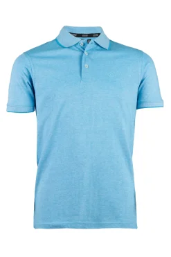 Polo tinta unita in cotone piquet con logo ricamato ton sur ton