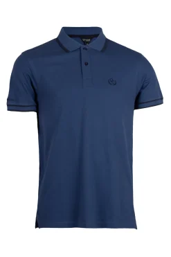 Polo uomo elasticizzata con bordi a contrasto