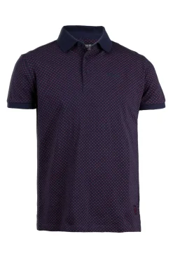 Polo uomo in cotone piquet microfantasia a contrasto