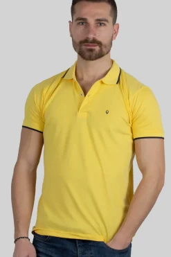 Polo uomo mezza manica in cotone piquet tinta unita
