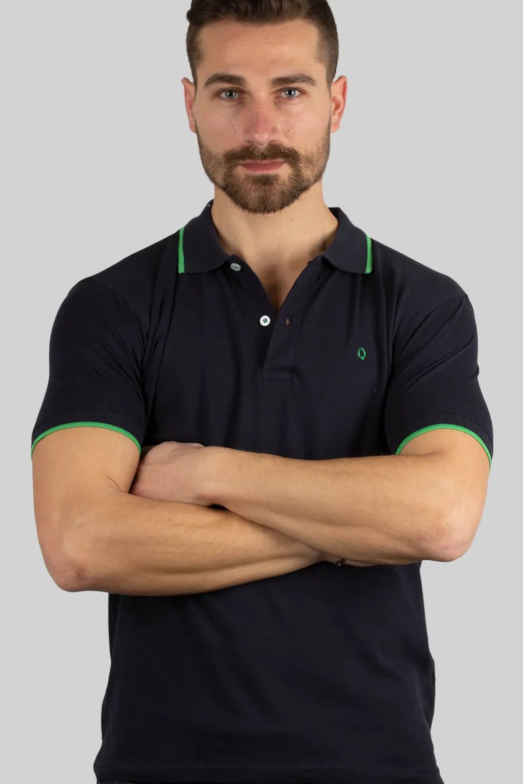 Polo uomo mezza manica in cotone piquet tinta unita