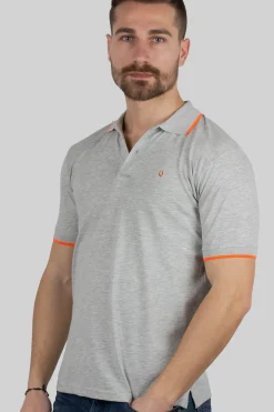 Polo uomo mezza manica in cotone piquet tinta unita