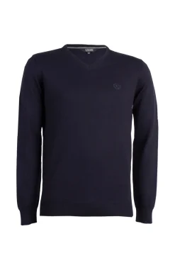 Pullover con scollo a V con logo ricamato ton sur ton sul petto