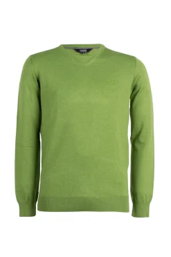 Pullover con scollo a V con logo ricamato ton sur ton sul petto