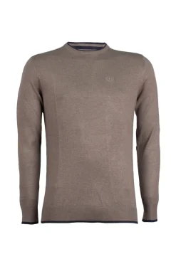 Pullover girocollo con toppe sui gomiti