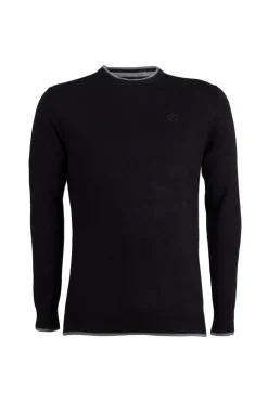 Pullover girocollo con toppe sui gomiti