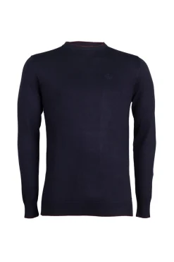 Pullover girocollo con toppe sui gomiti