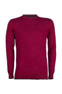 Pullover girocollo con toppe sui gomiti
