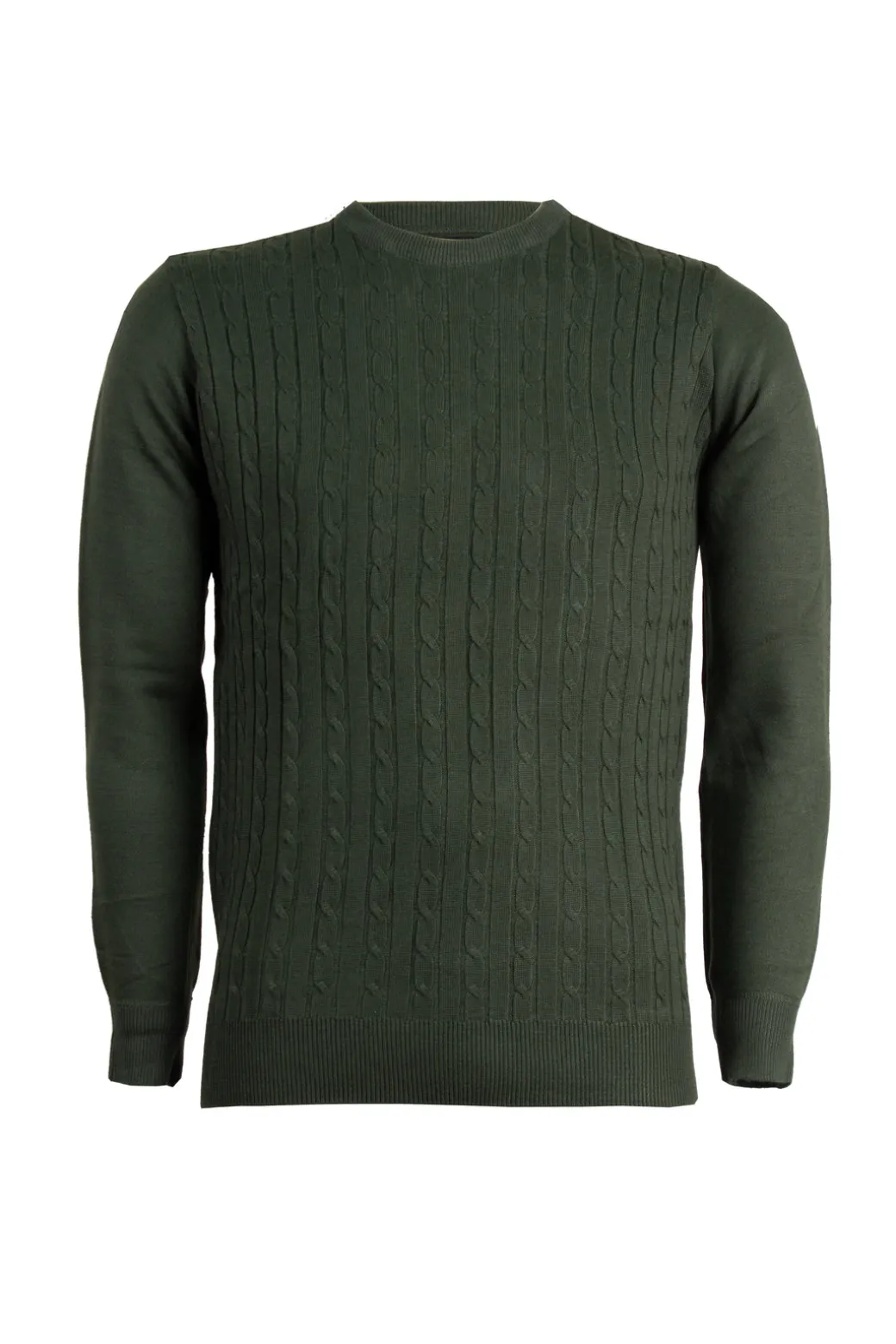 Pullover girocollo con trecce