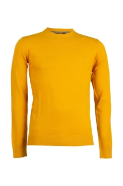 Pullover girocollo in misto lana con logo ricamato sul cuore