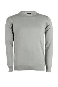Pullover girocollo in puro cotone uomo