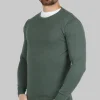 Pullover girocollo puro cotone acid wash