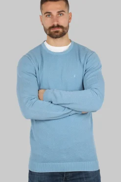 Pullover girocollo puro cotone acid wash