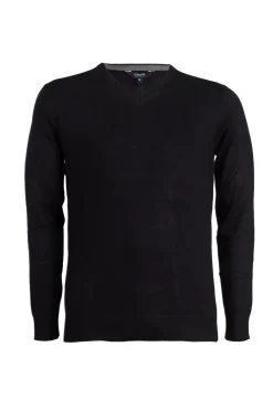 Pullover scollo a v con parasudore in contrasto