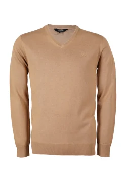 Pullover scollo a V in puro cotone