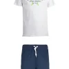 Set t-shirt e pantaloncini con stampa e profili in contrasto