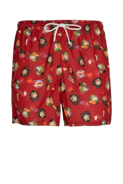 Shorts mare uomo Made in Italy motivo ramen